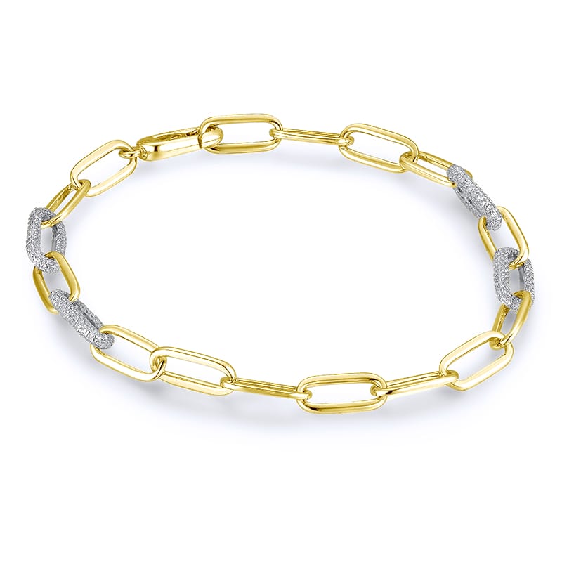 14KW/Y DIAMOND PAVE PAPER CLIP BRAC