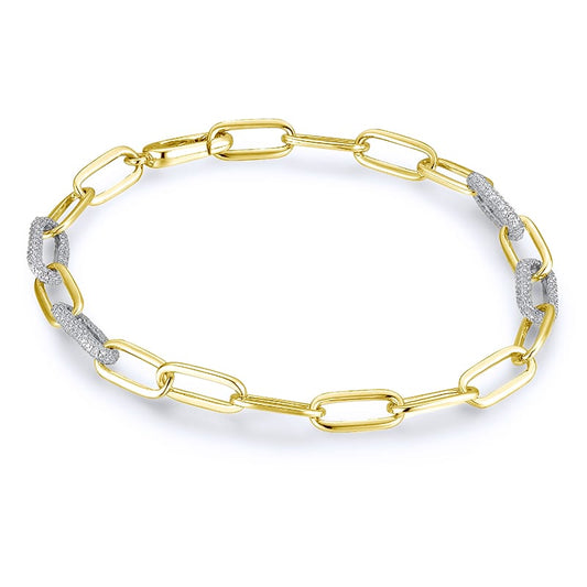 14KW/Y DIAMOND PAVE PAPER CLIP BRAC