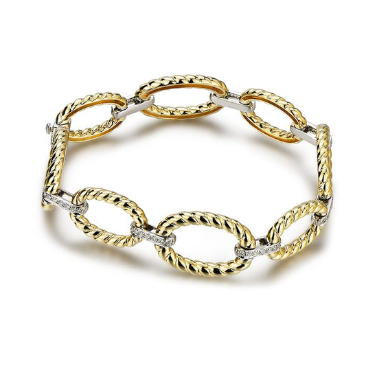14KW/Y DIAMOND TWIST ROPE LINK BRACELET