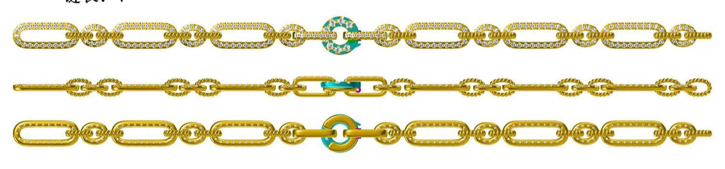 14KY DIAMOND  LINK BRAC
