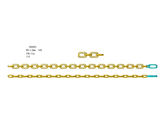 14KW/Y DIAMOND ALTERNATING LINK BRAC