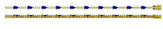 PT950 PREC COLOR PRONG SET LINE BRAC