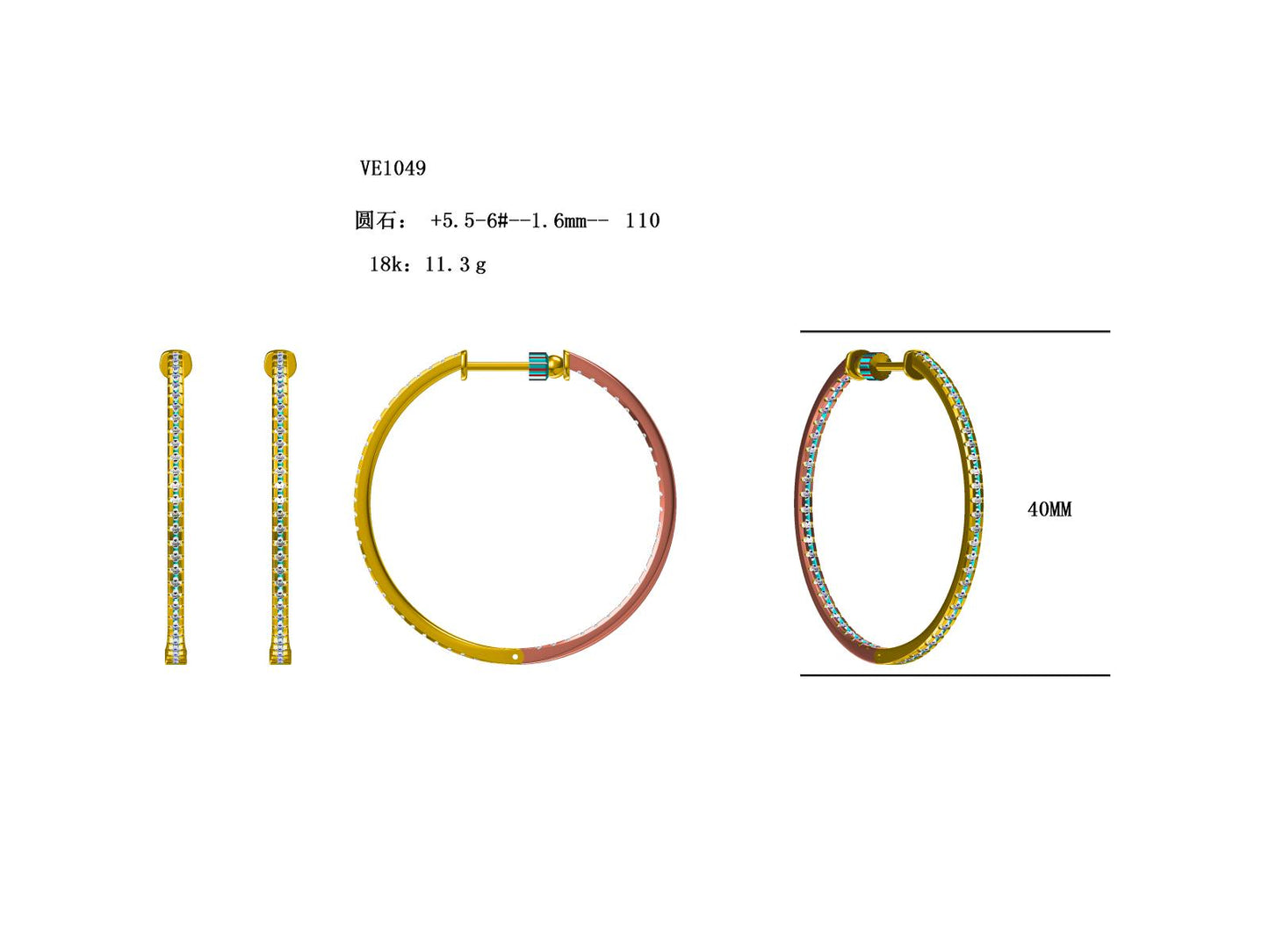 W/G 40MM Round Screw Hoops 108D=Min 1.89TW