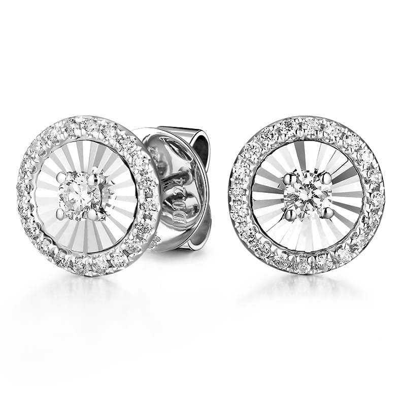 14KW DIAMOND MIRACLE HALO EARS