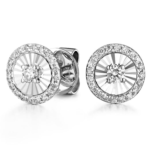 14KW DIAMOND MIRACLE HALO EARS