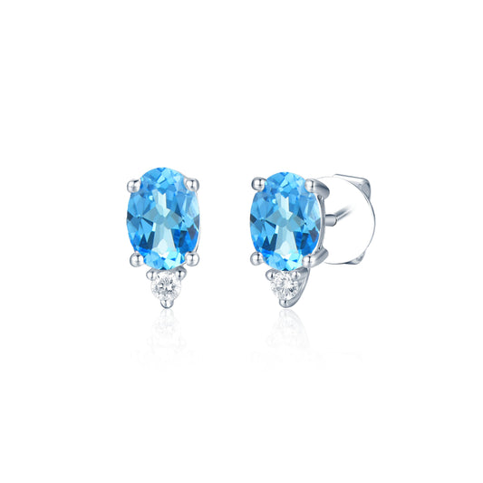 14KW SEMI PREC PRONG SET BIRTHSTONE EARRING