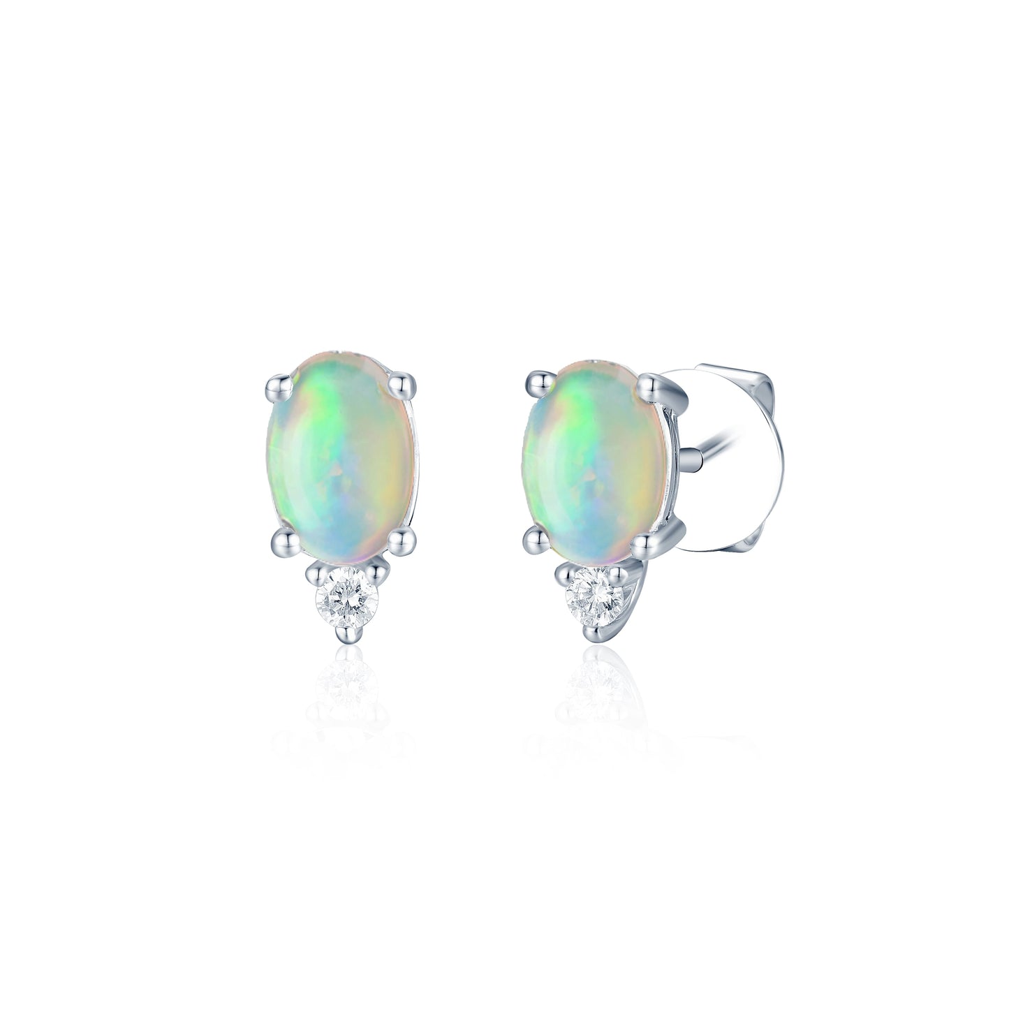 14KW PREC COLOR PRONG SET BIRTHSTONE EARS