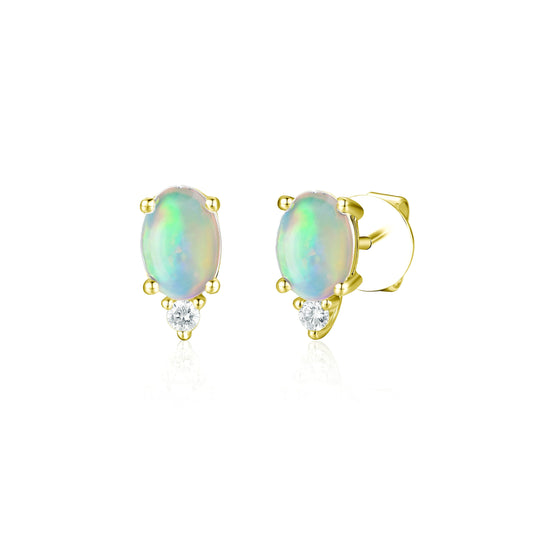 Y/G 7x5 Blue Topaz Earrings 2D=.08TW