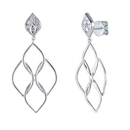 14KW DIAMOND WIRE DANGLE EARS