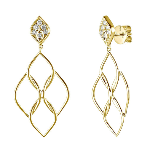 14KY DIAMOND  DANGLE EARS