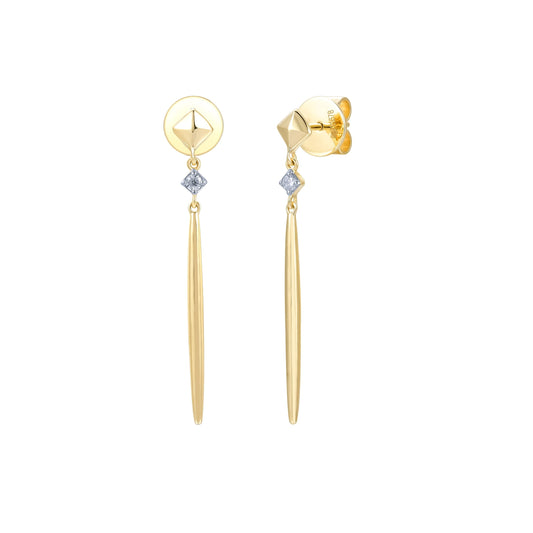 14KY DIAMOND PRONG SET STICK EARS