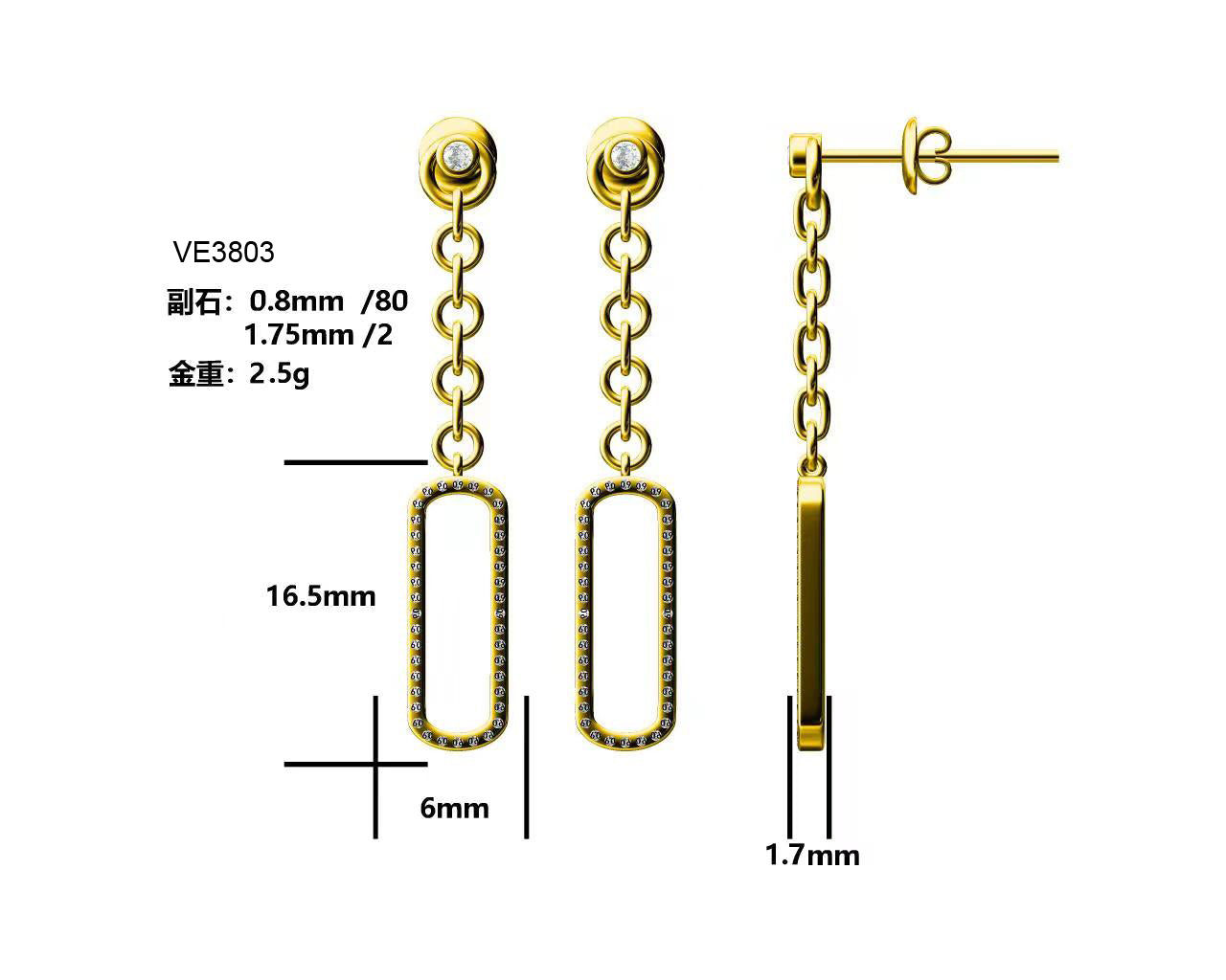 14KY DIAMOND DANGLE MICRO PAVE EARS