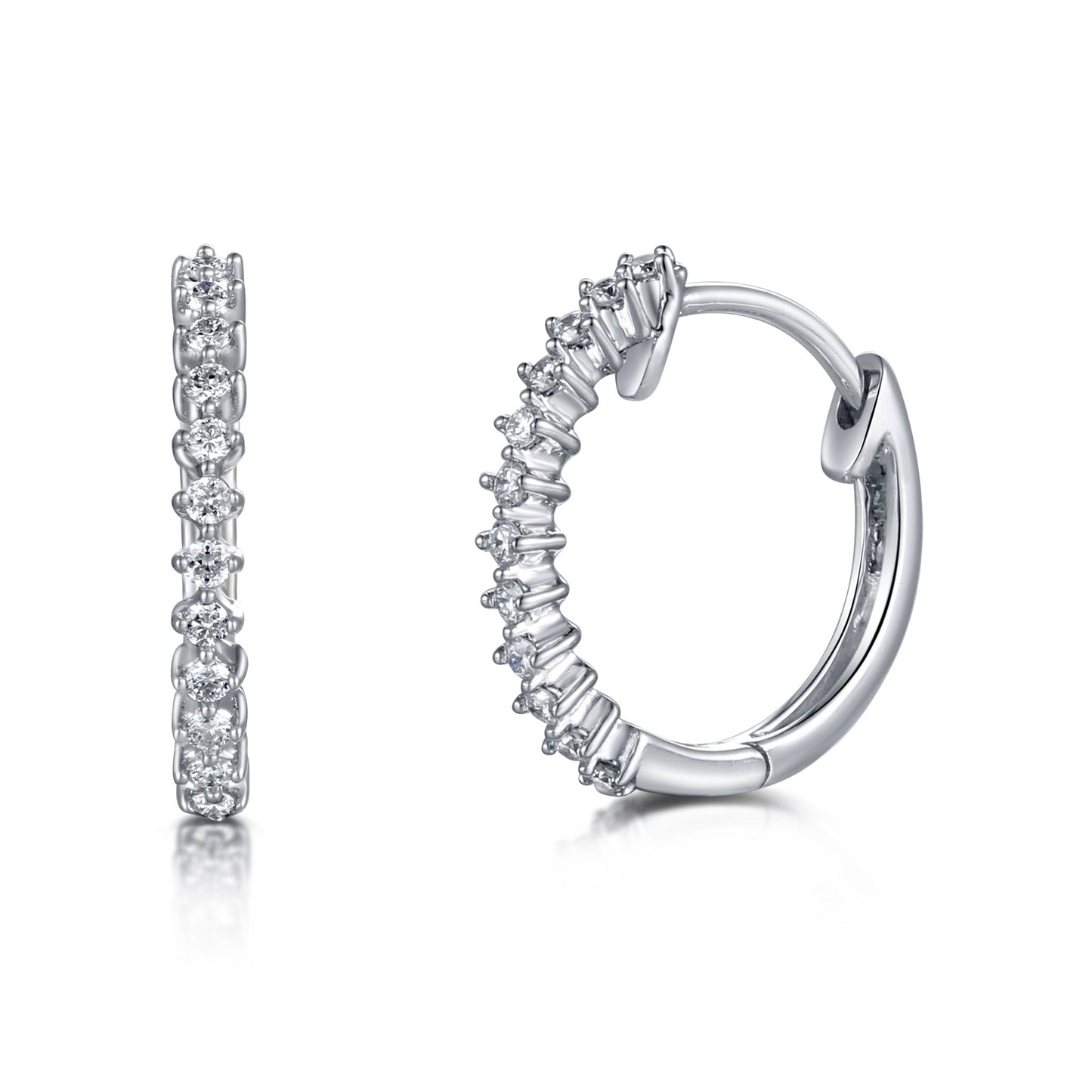 14KY DIAMOND HUGGIE 4 PRONG EARS