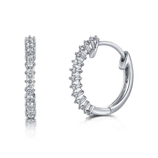 14KY DIAMOND HUGGIE 4 PRONG EARS