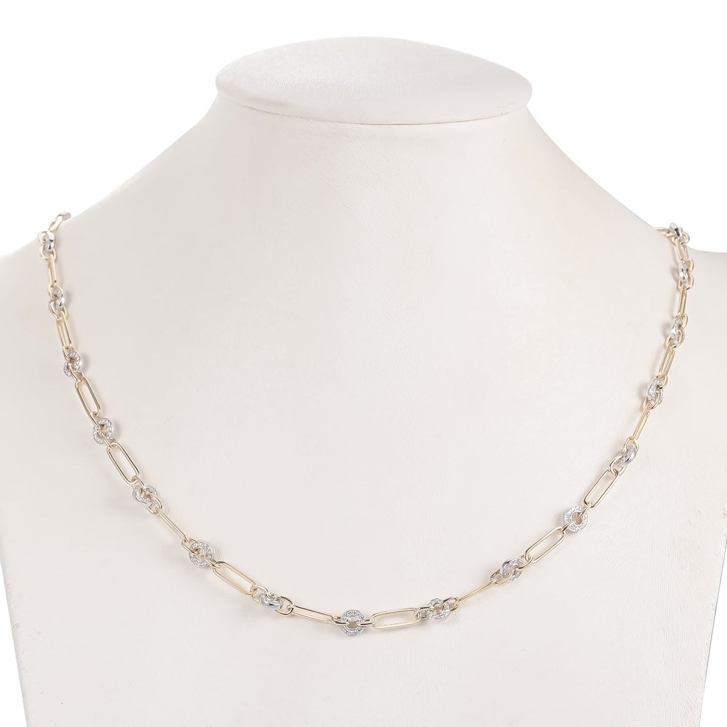 14KW/Y DIAMOND LINK PAPER CLIP NECK