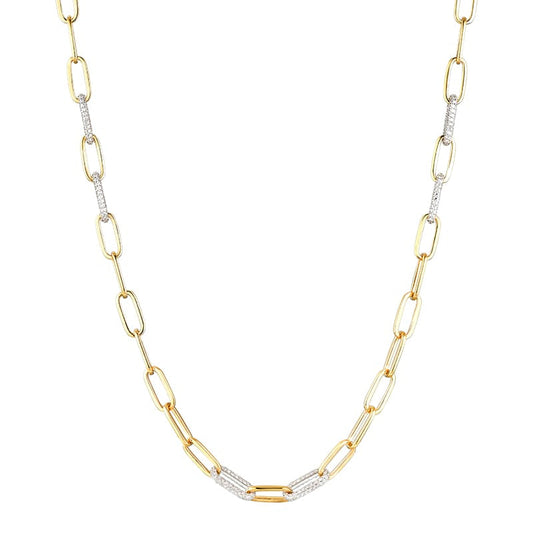 14KW/Y DIAMOND PAVE PAPER CLIP NECK