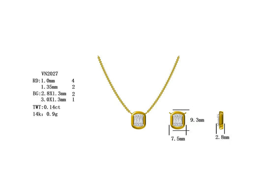 14KY DIAMOND MOSAIC HALO NECK
