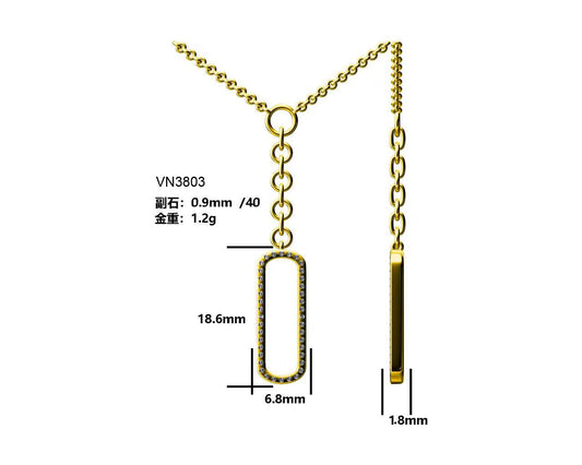 14KY DIAMOND FASHION DANGLE NECK