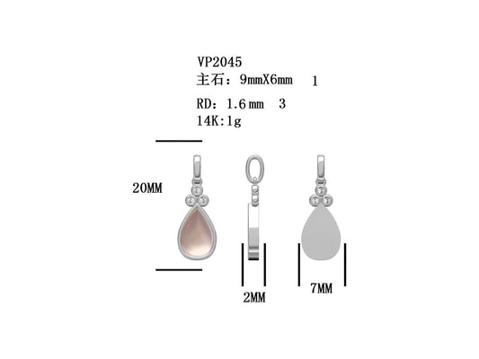 14KY SEMI PREC DANGLE BEZEL SET PEND
