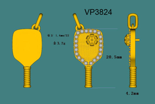 14KW DIAMOND  PICKLEBALL PEND