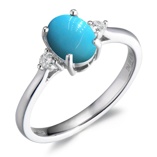 W/G 8x6 Turquoise Ring 2D=.08TW - December