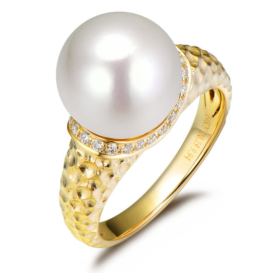 Y/G 11mm Pearl Ring 24D=.18TW