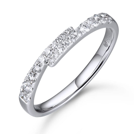 14KW DIAMOND STACK BAND BYPASS RING