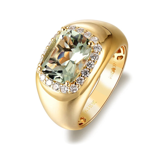 14KY SEMI PREC HALO EAST WEST RING