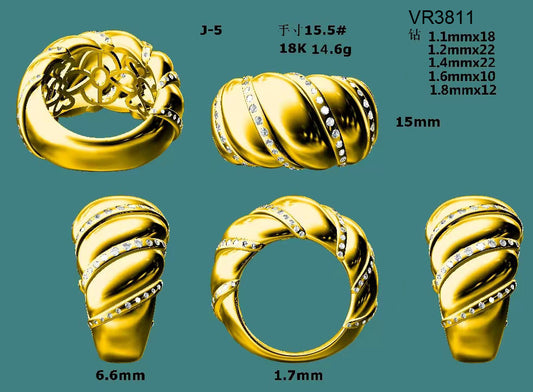 14KY DIAMOND DOME PRONG SET RING