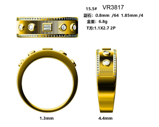 14KW/Y DIAMOND BAND MULTI SHAPE RING