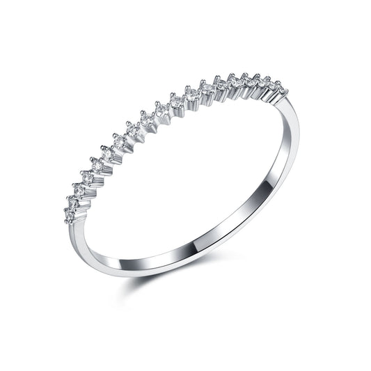 14KY DIAMOND STACK BAND 4 PRONG RING
