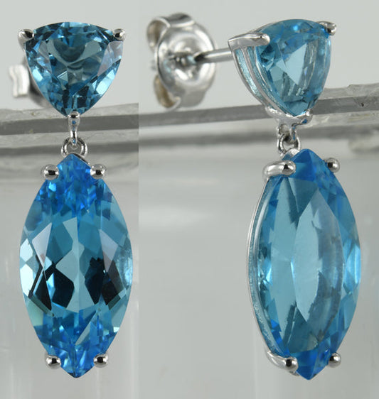 14KW BLUE TOPAZ EARRING