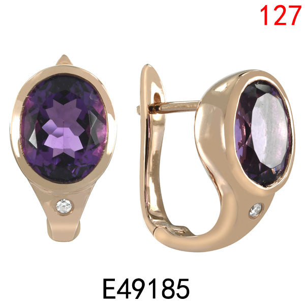 14KR AMETHYST EARRING W/DA