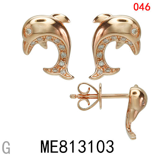14KR NATTS EARRING W/DIA
