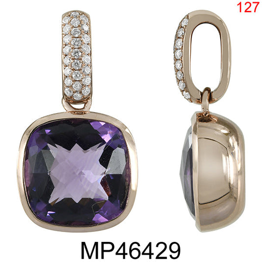 14KR AMETHYST PENDANT W/DIA