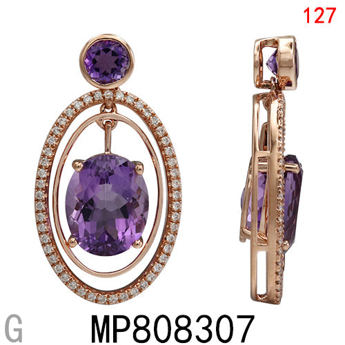 14KR AMETHYST PENDANT W/DIA