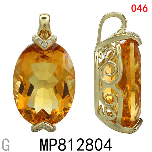 14KY CITRINE.NATTS   PENDANT