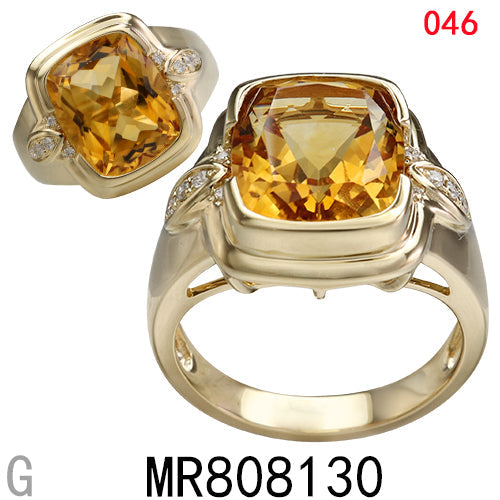14KY CITRINE RING W/DIA #7