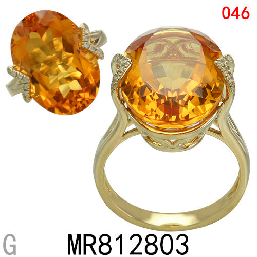14KY CITRINE.NATTS   RING  #7