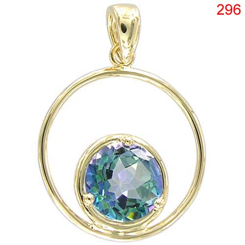 14KY NEPTUNE GARDEN TOPAZ PENDANT