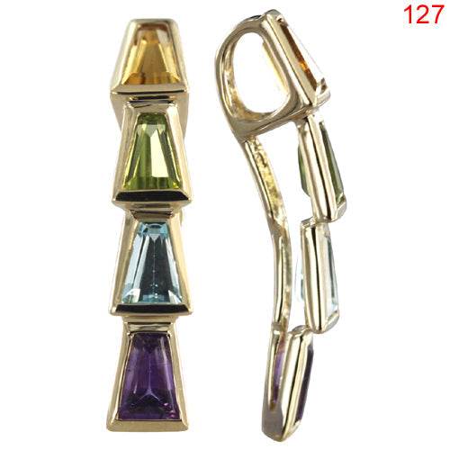 14KY MULTI COLOR GEM STONE PENDANT