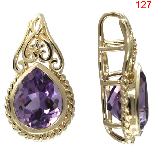 14KY AMETHYST PENDANT W/DIA