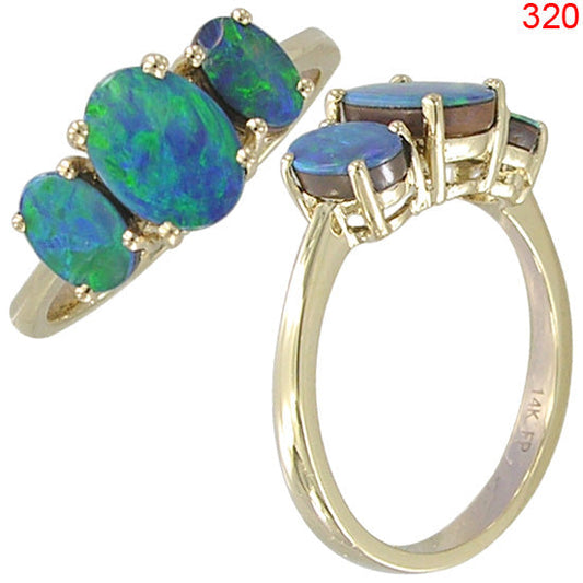 14KY AUSTRALIAN OPAL DOUBLET RING #7