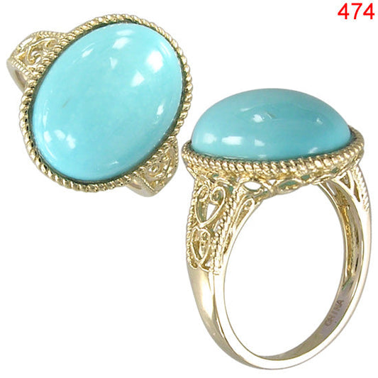 14KY TURQUOISE RING #9