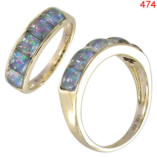 14KY AUSTRALIAN OPAL TRIPLETS RING #6