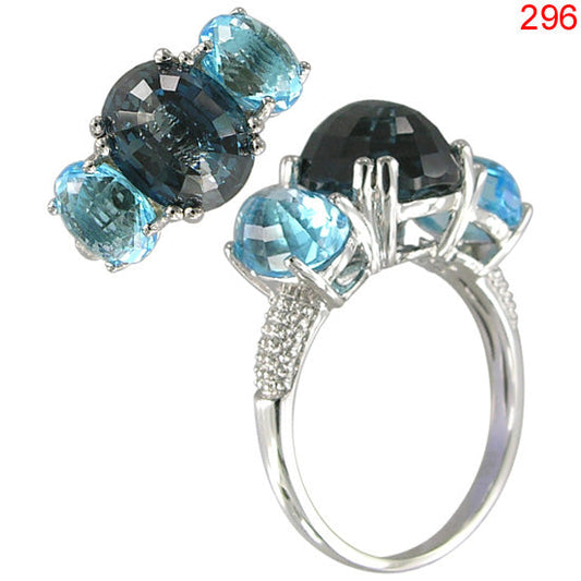 14KW LONDON BLUE,BLUE TOPAZ RING #56