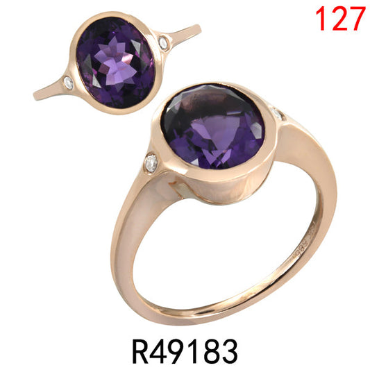14KR AMETHYST RING W/DA #7