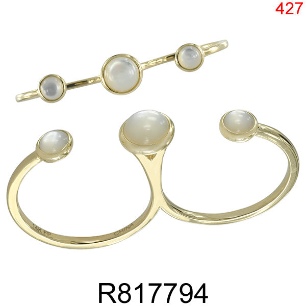 14KY WHITE MOTHER OF PEARL RING #7