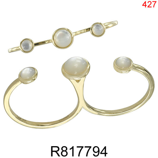 14KY WHITE MOTHER OF PEARL RING #7