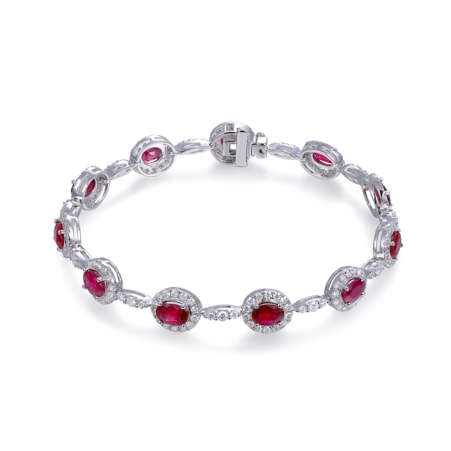 18KY PREC COLOR HALO LINE BRAC